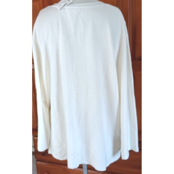 Fashion Bug Sweater Pullover 26/28W Split Front Tie Off White New w/Tags - Picture 5 of 6